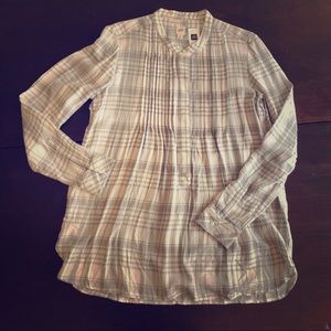 GAP Plaid Pintuck Long-sleeve Shirt